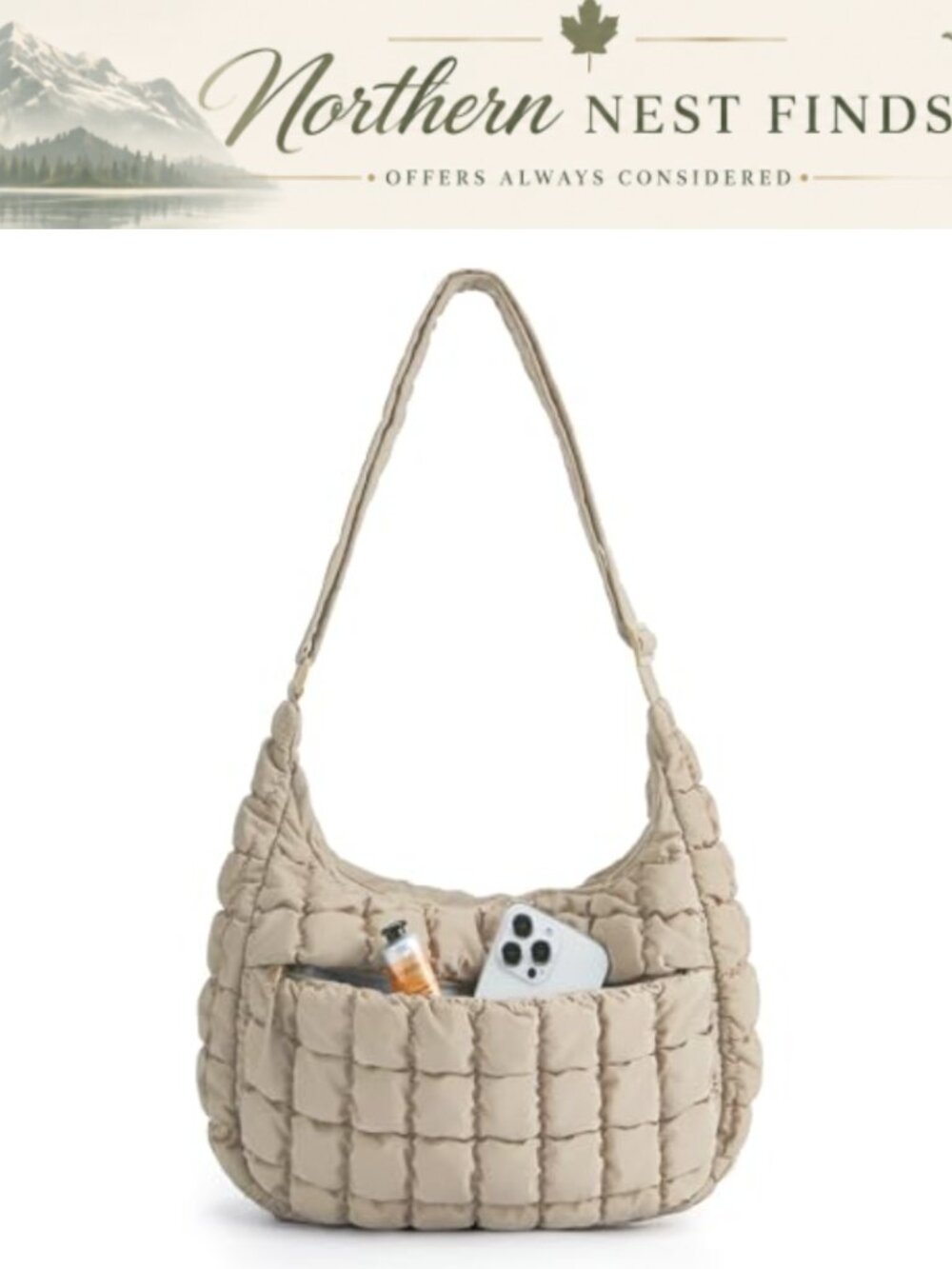 Quilted Puffy Crossbody Bag Convertible Shoulder Bag Clutch Purse